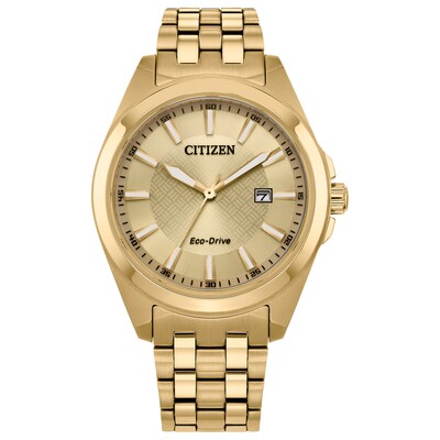 Men’s Citizen Eco-Drive® Classic Gold-Tone IP Watch with Champagne Dial (Model: BM7532-54P)