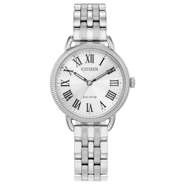Ladies’ Citizen Eco-Drive® Classic Watch with Silver-Tone Dial (Model: EM1050-56A)