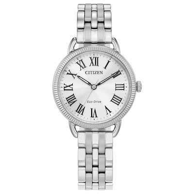 Ladies’ Citizen Eco-Drive® Classic Watch with Silver-Tone Dial (Model: EM1050-56A)