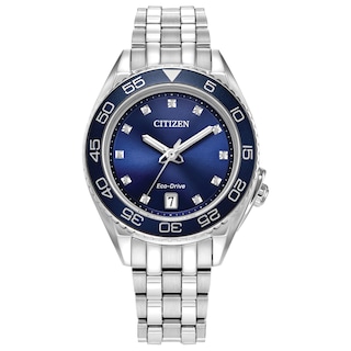 Ladies’ Citizen Eco-Drive® Sport Luxury Diamond Accent Watch with Blue Dial Model: FE6160-57L)