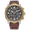 Men’s Citizen Eco-Drive® Promaster Skyhawk A-T Chronograph Two-Tone IP Strap Watch with Grey Dial (Model: JY8084-09H)