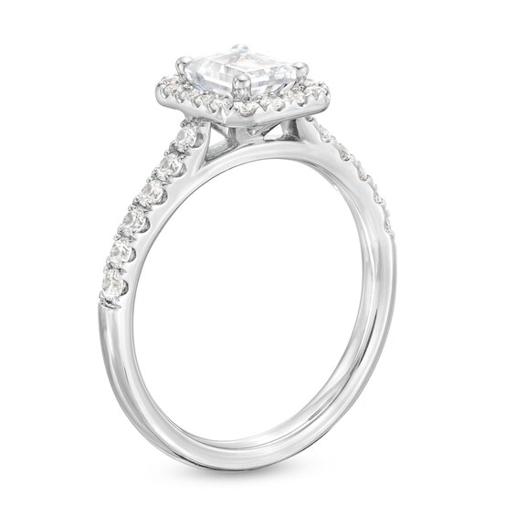 1.50 CT. T.W. GIA-Graded Emerald-Cut Diamond Frame Engagement Ring in 14K White Gold (F/SI2)