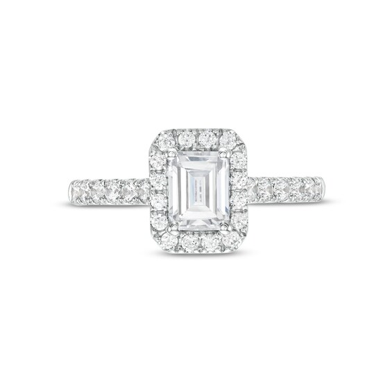 1.50 CT. T.W. GIA-Graded Emerald-Cut Diamond Frame Engagement Ring in 14K White Gold (F/SI2)