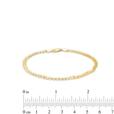 Heart Cutout Link Bracelet in 10K Gold - 7.25"