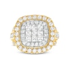 Thumbnail Image 3 of 2.95 CT. T.W. Princess-Cut Multi-Diamond Cushion Frame Vintage-Style Engagement Ring in 14K Gold