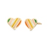 Child's Multi-Colour Enamel Heart Stud Earrings in 14K Gold