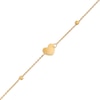 Thumbnail Image 0 of Child's Heart and Bead Station Bracelet in 14K Gold - 6.0"
