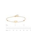 Thumbnail Image 2 of Child's Heart and Bead Station Bracelet in 14K Gold - 6.0"