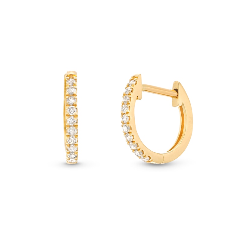 Child's 0.086 CT. T.W. Diamond Hoop Earrings in 14K Gold|Peoples Jewellers