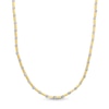 Thumbnail Image 0 of Italian Gold Diamond-Cut Bead Station Tube Necklace in 18K Two-Tone Gold