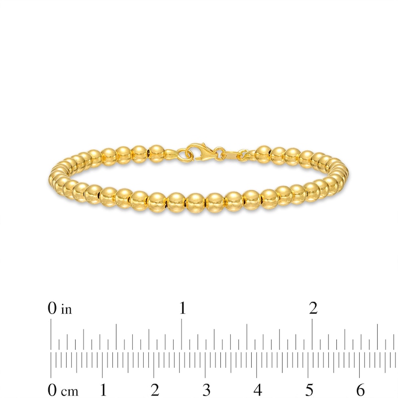 Italian Gold Polished Bead Bracelet in 18K Gold - 7.25"|Peoples Jewellers