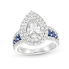 Thumbnail Image 0 of TRUE Lab-Created Diamonds by Vera Wang Love 1.69 CTW. Pear and Blue Sapphire Engagement Ring in 14K White Gold (F/VS2)