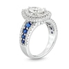 Thumbnail Image 2 of TRUE Lab-Created Diamonds by Vera Wang Love 1.69 CTW. Pear and Blue Sapphire Engagement Ring in 14K White Gold (F/VS2)