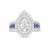 Thumbnail Image 3 of TRUE Lab-Created Diamonds by Vera Wang Love 1.69 CTW. Pear and Blue Sapphire Engagement Ring in 14K White Gold (F/VS2)