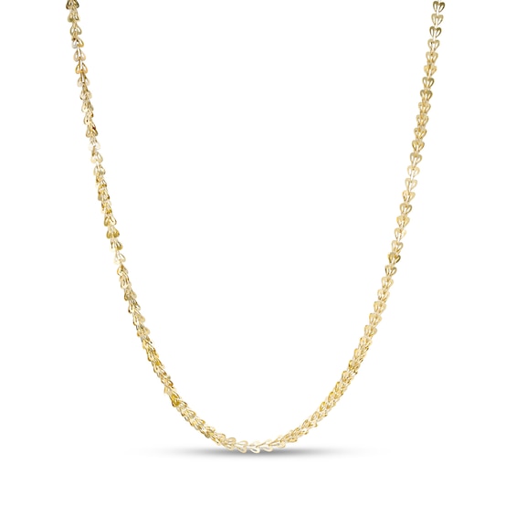 Heart Cutout Link Necklace in 10K Gold - 18"