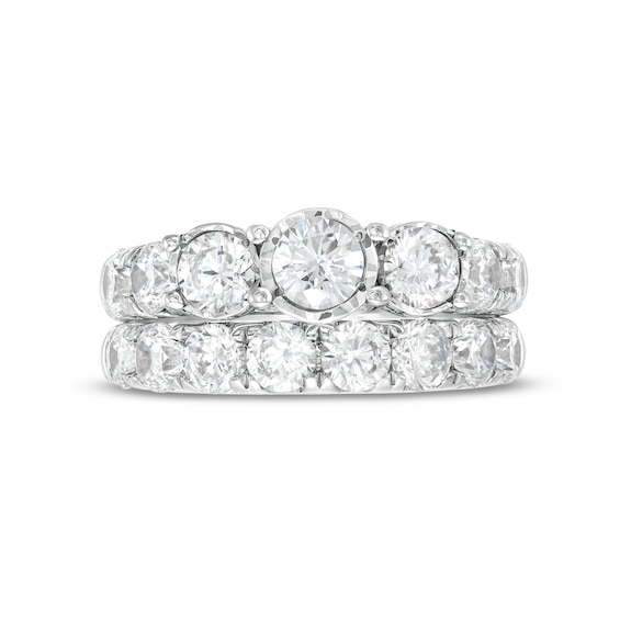 2.95 CT. T.W. Diamond Past Present Future® Bridal Set in 14K White Gold (I/I2)