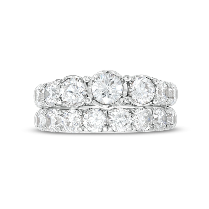 2.95 CT. T.W. Diamond Past Present Future® Bridal Set in 14K White Gold (I/I2)|Peoples Jewellers