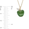 Jade and Diamond Accent Apple Pendant in 14K Gold