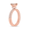 Pear-Shaped Morganite and 0.32 CT. T.W. Diamond Bridal Set in 10K Rose Gold