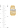 Thumbnail Image 2 of Italian Gold 0.25 CT. T.W. Diamond Ribbed J-Hoop Earrings in 18K Gold