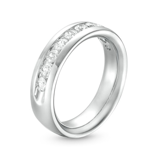 Men's 1.00 CT. T.W. Certified Lab-Created Diamond Ten Stone Wedding Band in 14K White Gold (F/SI2)