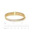 Thumbnail Image 2 of Italian Gold 0.30 CT. T.W. Diamond Ribbed Layered Cuff in 18K Gold