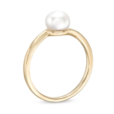 6.0mm Freshwater Cultured Pearl Bypass Ring in 10K Gold