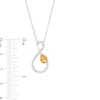 Pear-Shaped Citrine and White Lab-Created Sapphire Loop Infinity Pendant in Sterling Silver