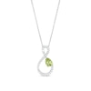 Thumbnail Image 0 of Pear-Shaped Peridot and White Lab-Created Sapphire Loop Infinity Pendant in Sterling Silver