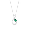Thumbnail Image 0 of Pear-Shaped Lab-Created Emerald and White Lab-Created Sapphire Loop Infinity Pendant in Sterling Silver