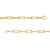 Italian Gold 0.25 CT. T.W. Diamond Paper Clip Chain Necklace in 18K Two-Tone Gold - 17.5"