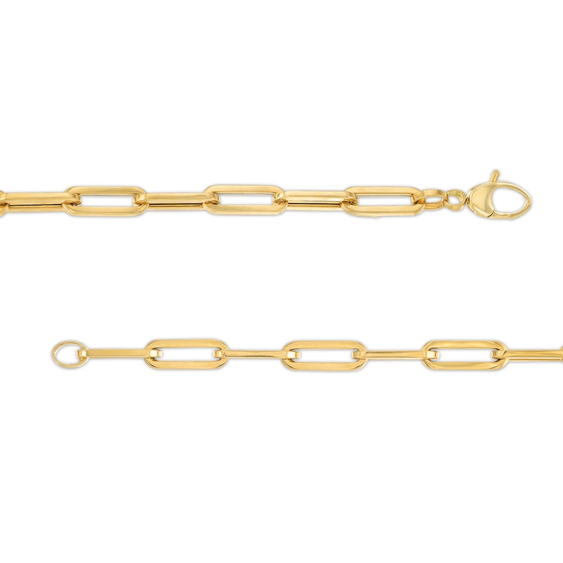 Italian Gold 0.25 CT. T.W. Diamond Paper Clip Chain Necklace in 18K Two-Tone Gold - 17.5"|Peoples Jewellers