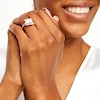 3.75 CT. T.W. Princess-Cut Certified Lab-Created Diamond Square Frame Engagement Ring in 14K White Gold (F/SI2)