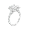 3.75 CT. T.W. Princess-Cut Certified Lab-Created Diamond Square Frame Engagement Ring in 14K White Gold (F/SI2)