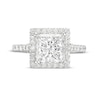 3.75 CT. T.W. Princess-Cut Certified Lab-Created Diamond Square Frame Engagement Ring in 14K White Gold (F/SI2)