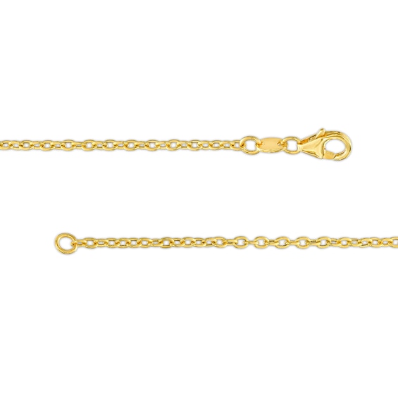 0.20 CT. T.W. Multi-Diamond and Bead Station Dangle Necklace in 18K Two-Tone Gold - 17"