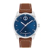 Thumbnail Image 1 of Men's Movado Bold Verso Brown Leather Strap Watch with Blue Dial (Model: 3600944)