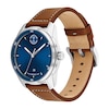 Men's Movado Bold Verso Brown Leather Strap Watch with Blue Dial (Model: 3600944)