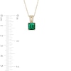 Thumbnail Image 3 of 7.0mm Asscher-Cut Lab-Created Emerald and White Lab-Created Sapphire &quot;V&quot; Pendant in 10K Gold