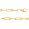 Italian Gold 0.25 CT. T.W. Diamond Paper Clip Chain Bracelet in 18K Two-Tone Gold - 7.5"