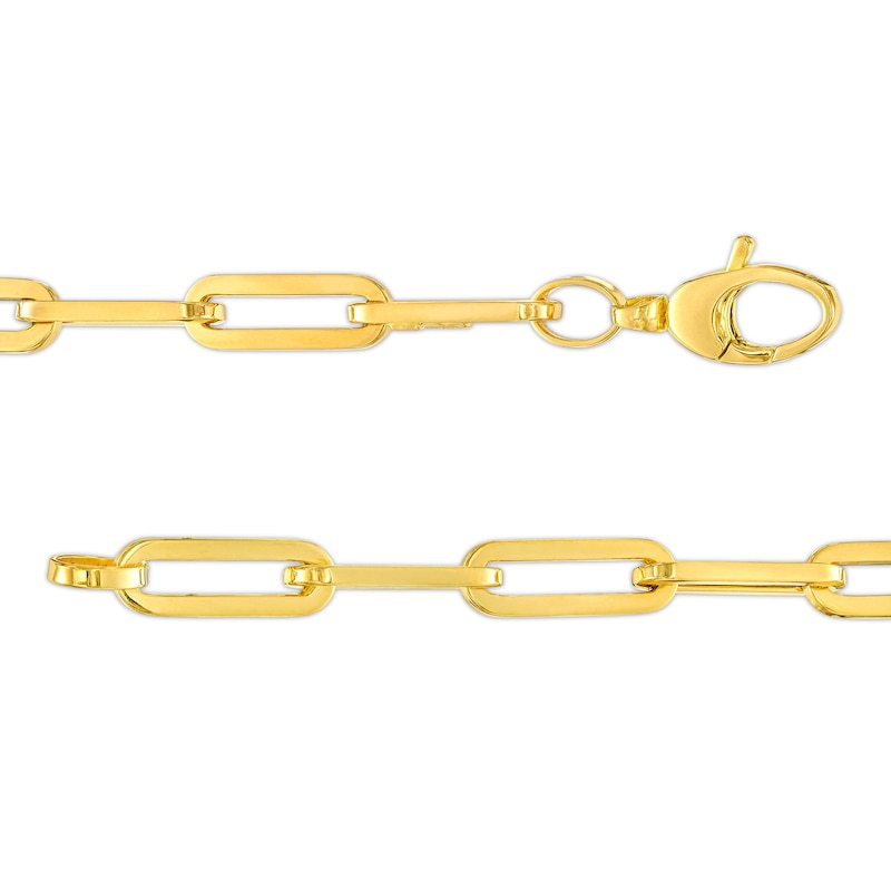 Italian Gold 0.25 CT. T.W. Diamond Paper Clip Chain Bracelet in 18K Two-Tone Gold - 7.5"|Peoples Jewellers