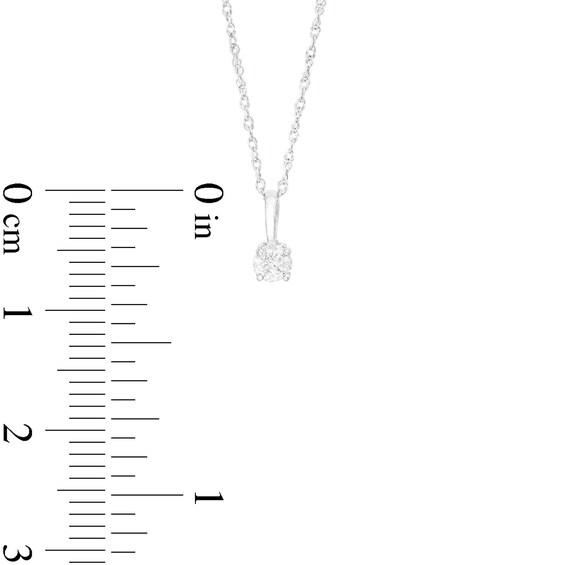 0.45 CT. T.W. Princess-Cut and Round Diamond Solitaire Pendant and Earrings Set in 10K White Gold (J/I3)