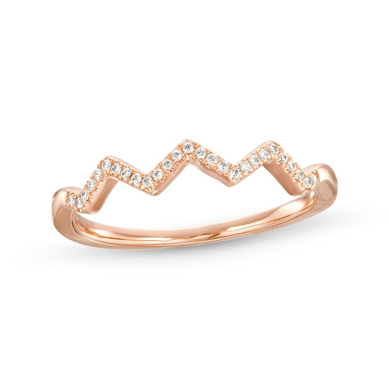 0.07 CT. T.W. Diamond Zig-Zag Anniversary Band in 10K Rose Gold|Peoples Jewellers