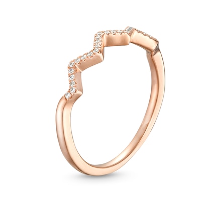 0.07 CT. T.W. Diamond Zig-Zag Anniversary Band in 10K Rose Gold