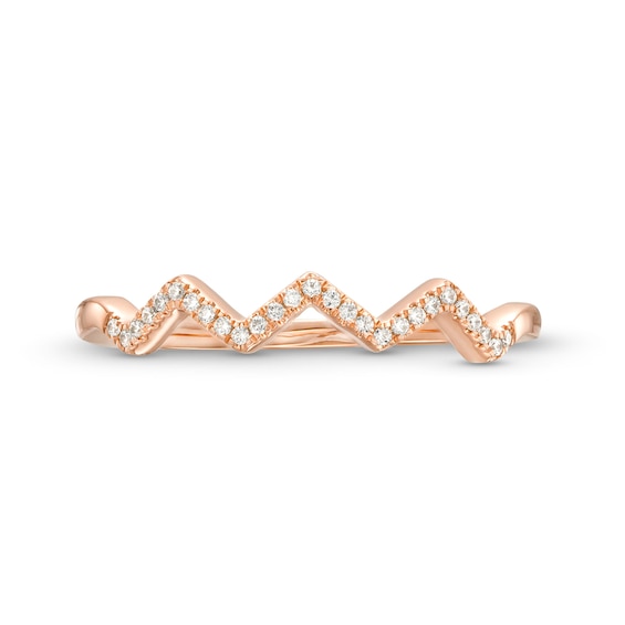 0.07 CT. T.W. Diamond Zig-Zag Anniversary Band in 10K Rose Gold