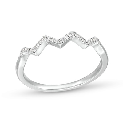 0.07 CT. T.W. Diamond Zig-Zag Band in 10K White Gold