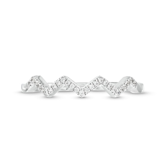 0.07 CT. T.W. Diamond Zig-Zag Band in 10K White Gold