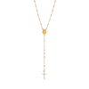 Italian Gold Brilliance Bead Rosary Necklace in 14K Gold