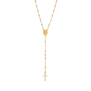 Brilliance Bead Rosary Necklace in 14K Gold