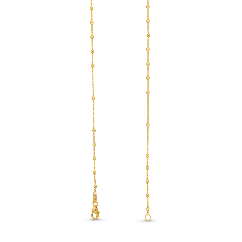 Italian Gold Brilliance Bead Rosary Necklace in 14K Gold|Peoples Jewellers